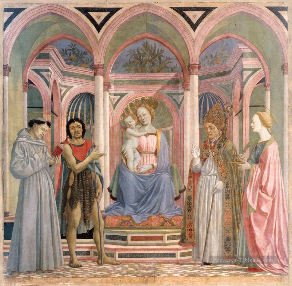 La Vierge à l’Enfant avec Saints1 Renaissance Domenico Veneziano Peintures à l'huile